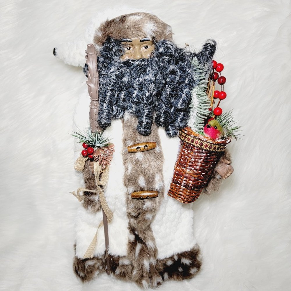 Cute as heck - Santa Delivering Gifts in his White Fur Coat